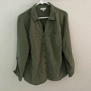 Olive Green Button-Up Shirt